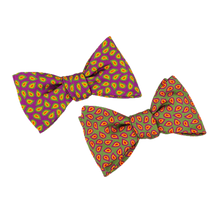 Load image into Gallery viewer, Mini Paisley Silk Bow Tie