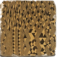 Load image into Gallery viewer, Woven print brown and black patterned cork back trivet.