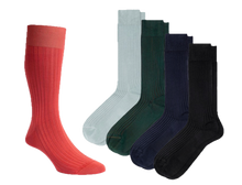 Load image into Gallery viewer, Men's Ribbed Solid Color Dress Sock