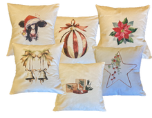 Load image into Gallery viewer, Cotton Canvas Printed Holiday Throw Pillow