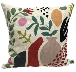 Matisse Cutout Crewel Embroidered Pillow