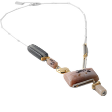 Load image into Gallery viewer, Two-Tone Asymmetric Necklace and Earring
