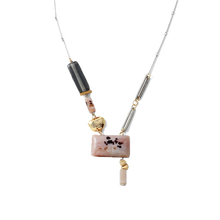 Load image into Gallery viewer, Two-Tone Asymmetric Necklace and Earring
