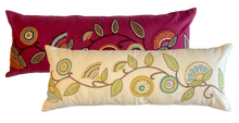 Load image into Gallery viewer, Folk Vine Embroidered Lumbar Pillow
