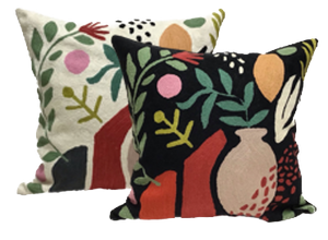 Matisse Cutout Crewel Embroidered Pillow