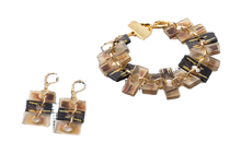 Load image into Gallery viewer, Abstract Tortoise Shell Bracelet and Earring
