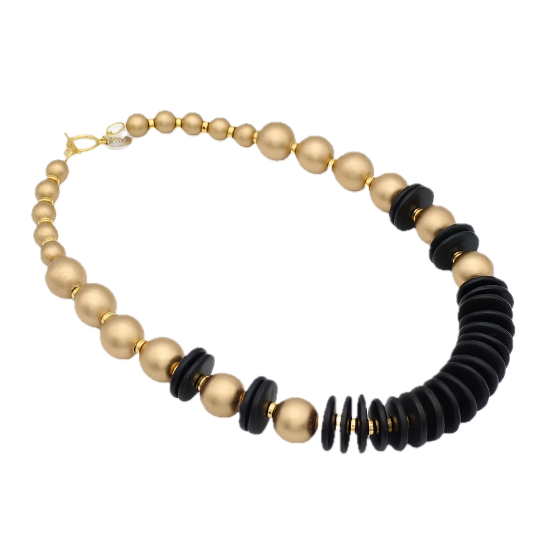 Black and Gold Statement Necklace