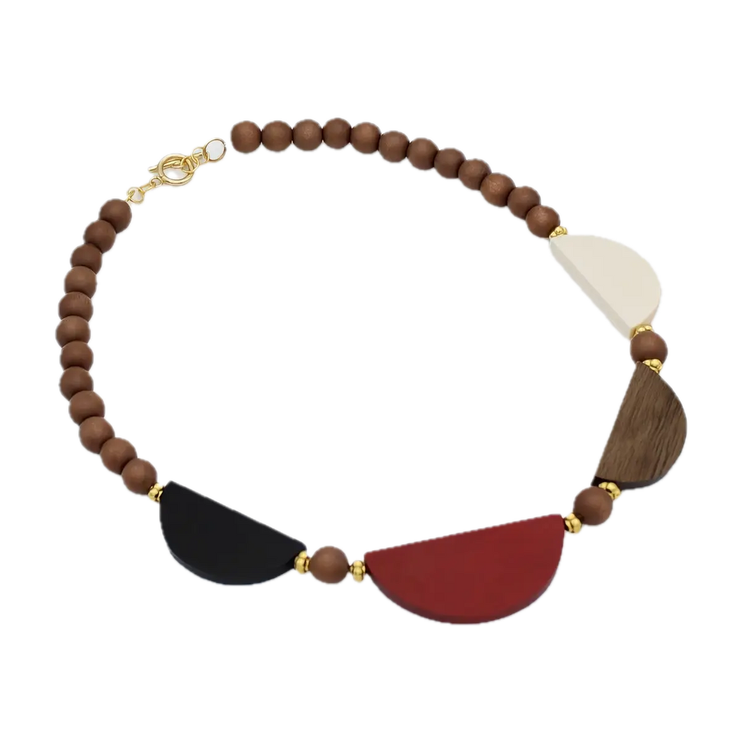 Wooden Crescent Necklace