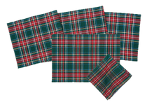 Load image into Gallery viewer, Green Tartan Table Linens
