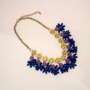 Acrylic Pom Pom Necklace and Earring