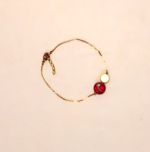 Brass and Stone Necklace, Earring and Bracelet