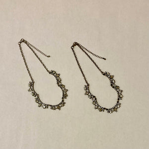 Scalloped Rhinestone Necklace and Earring