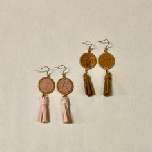 Load image into Gallery viewer, Cork and Suede Tassel Earring
